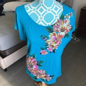 Blue floral top